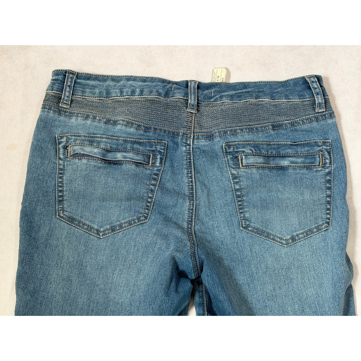 Free People Moto Ribbed Button Fly Skinny Jeans Blue Ankle Zip Size 29