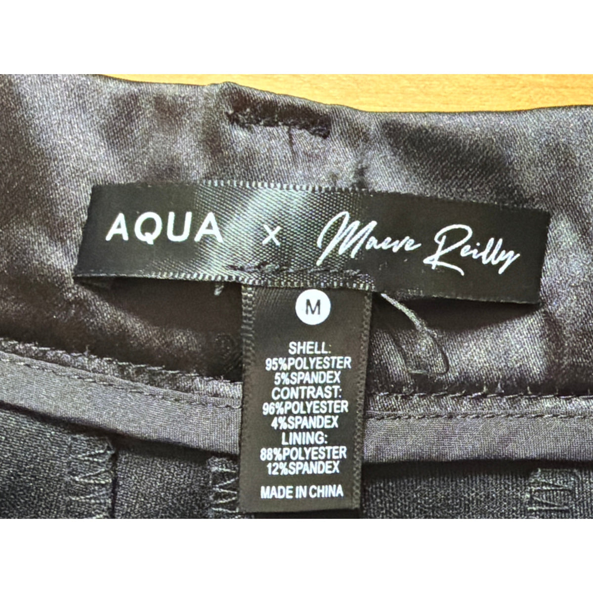 Aqua x Maeve Reilly High Rise Wide Leg Black Pants - Size Medium - Chic Workwear