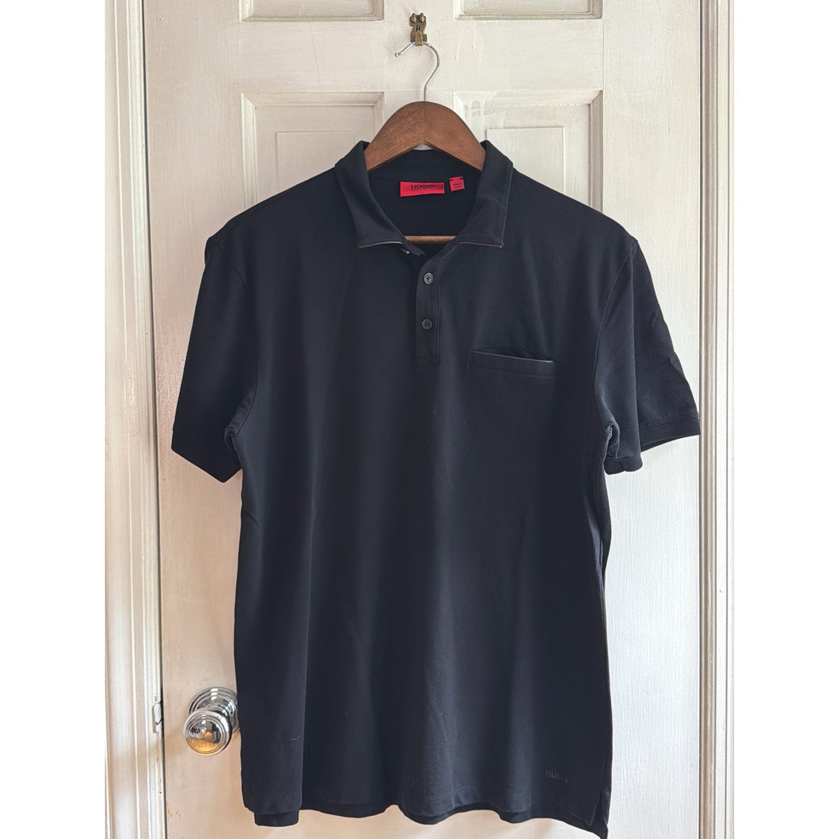 HUGO Hugo Boss Men's Black Pocket Polo Shirt - Large 