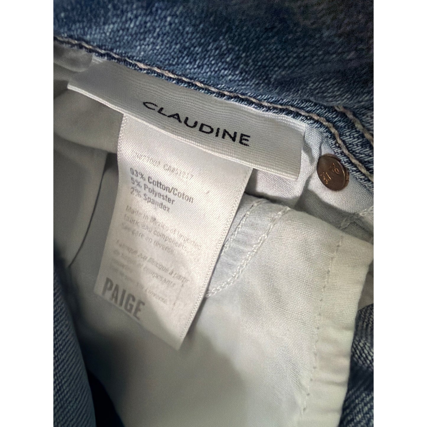 Paige Size 28 Claudine Taper Leg Light Wash Mid Rise Jean