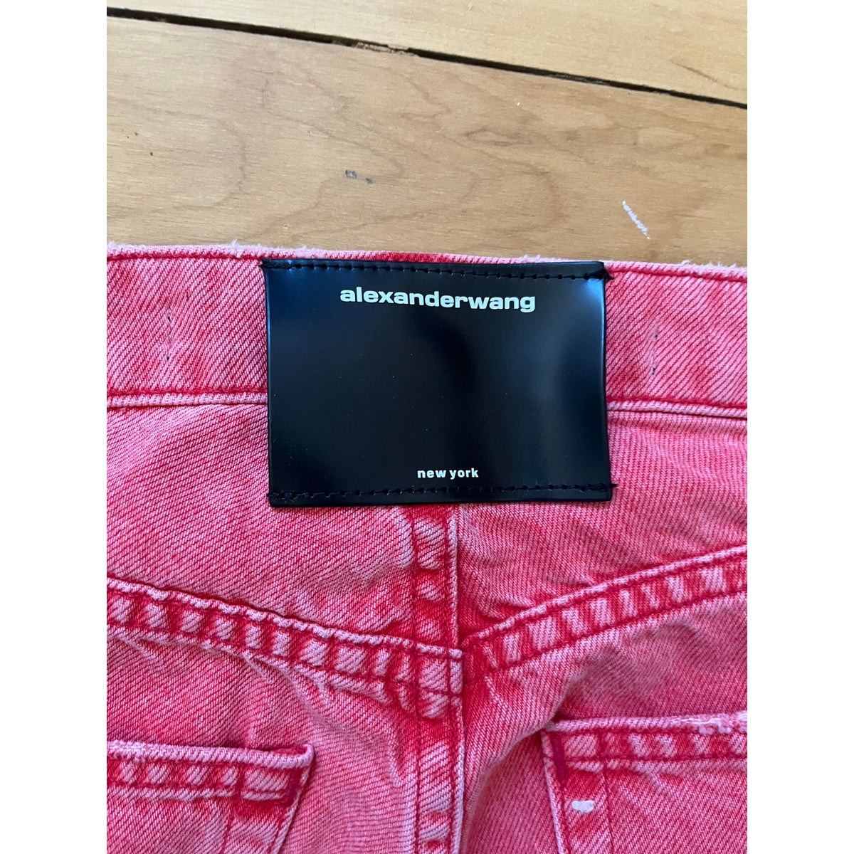 Alexander Wang Cult Jeans High Rise Straight Sz 25 Coral Red Y2K Early Wang