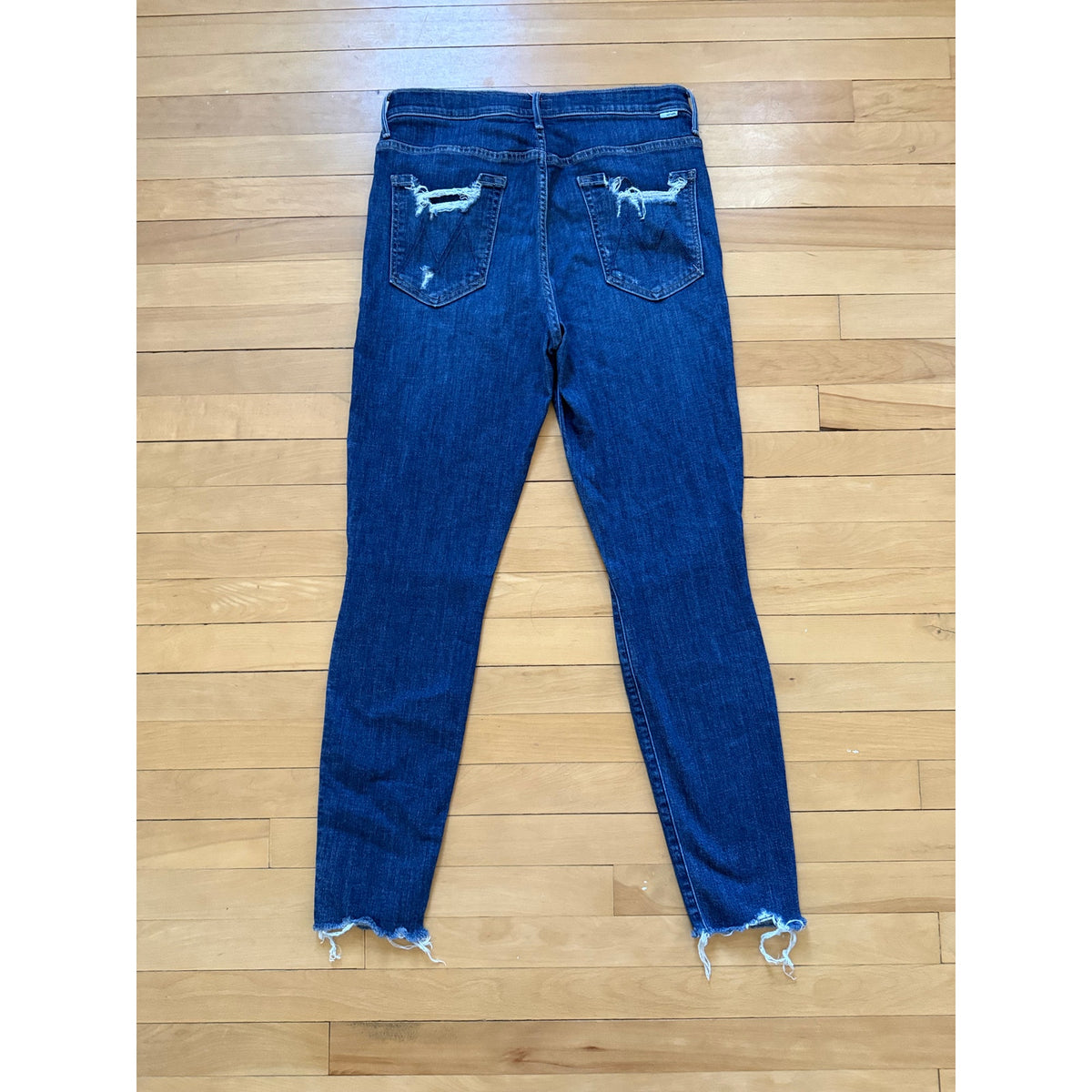 MOTHER The Insider Crop Step Fray Jeans Size 32 | Reckless On A Shiny White Vespa