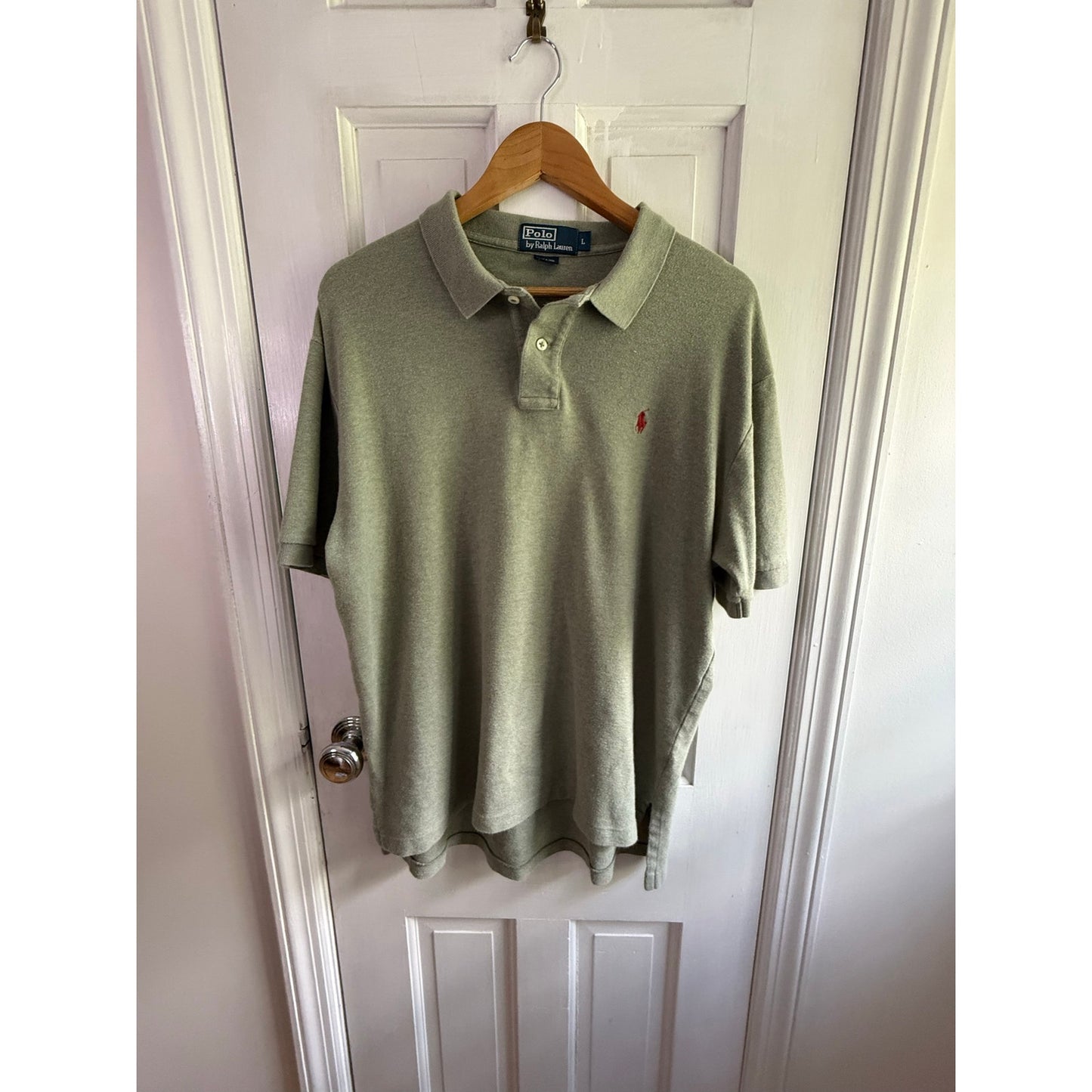 Vintage Polo Ralph Lauren Olive Polo Shirt Men's Red Pony Large