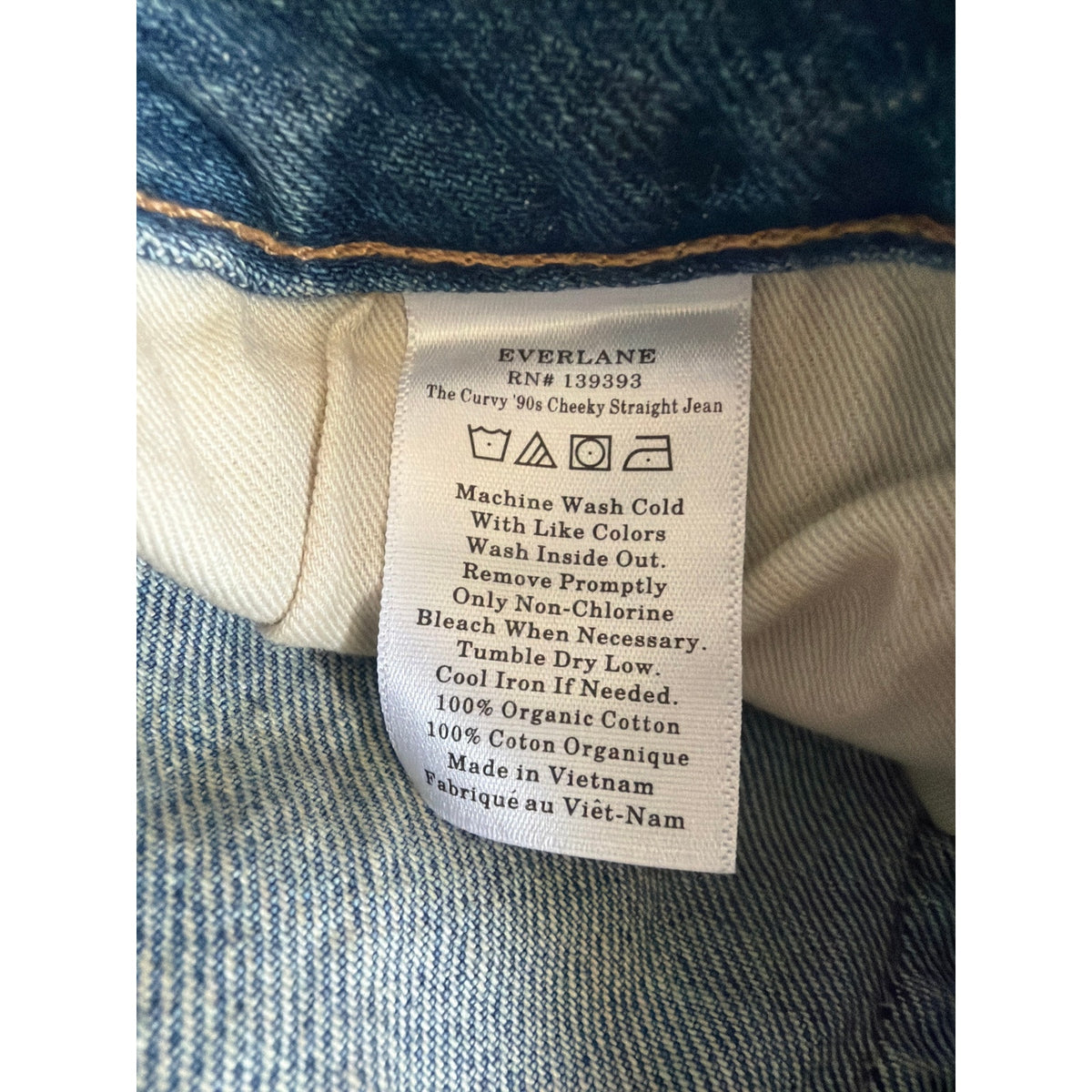 Everlane The Curvy 90s Cheeky Straight Jean Vintage Mid-Blue 29 NWT