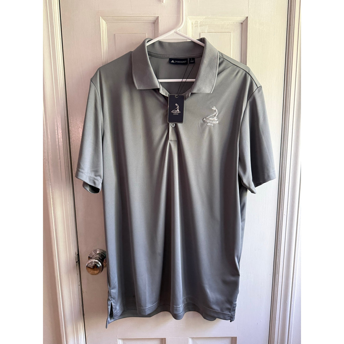 Official Adidas Pinehurst Gof Club NWT Polo Grey Large