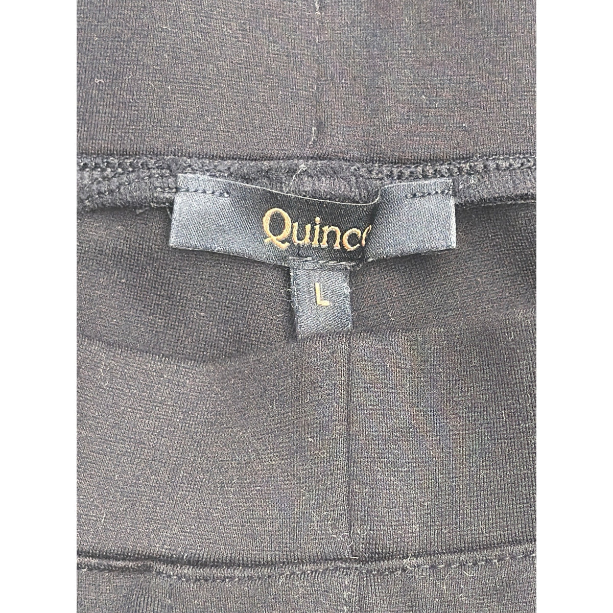 Quince Ultra-Stretch Ponte Straight Leg Pants Womens Large Black Trousers L NWT