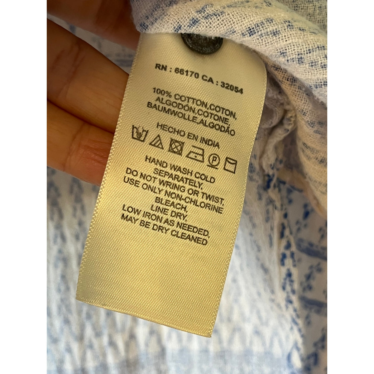 Maeve Anthropologie Printed Chambray Tunic Oversized Shirt or Dress Size L