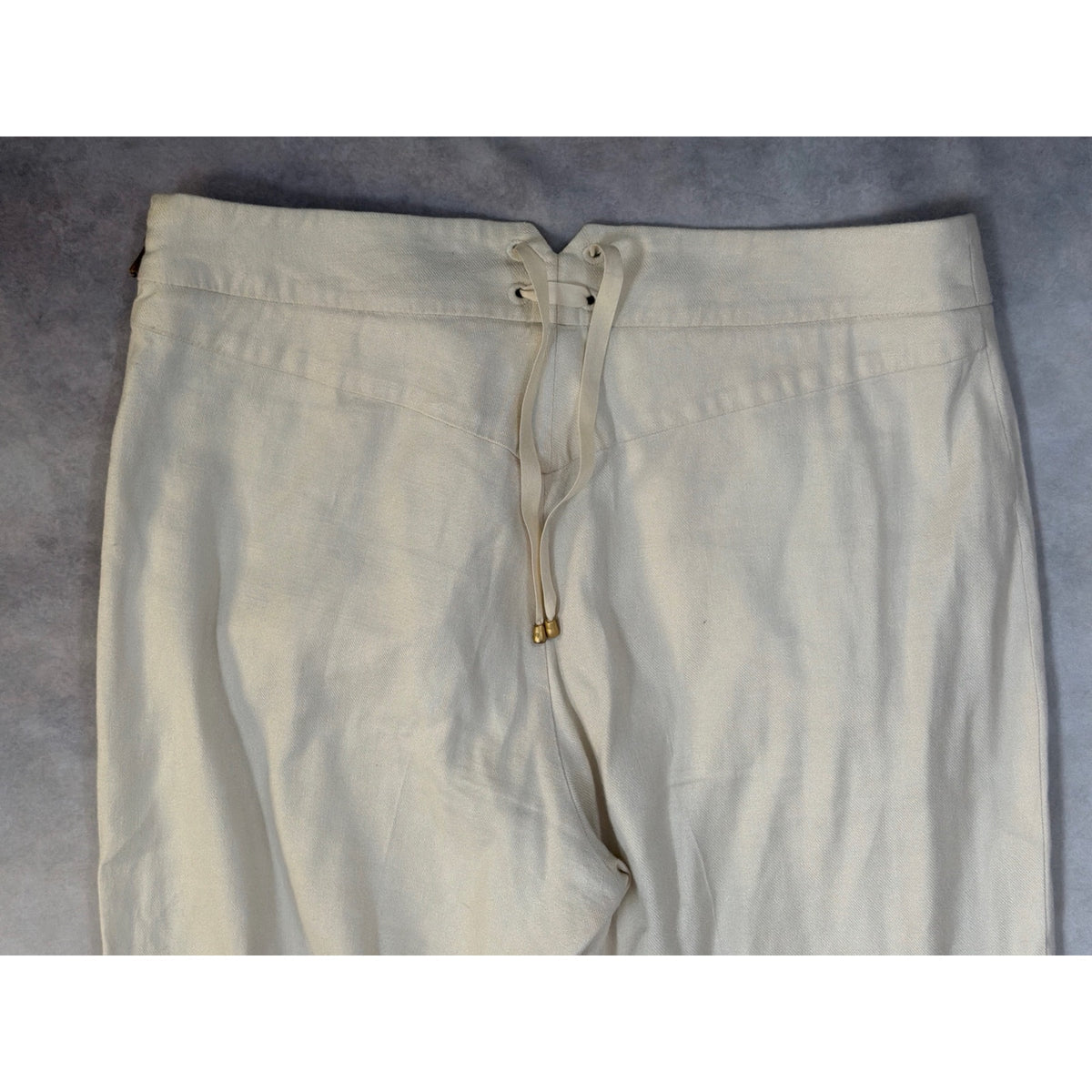 Leifsdottir Anthropologie Linen Sailor Wide Leg Pants Womens 4 Cream Colorblock