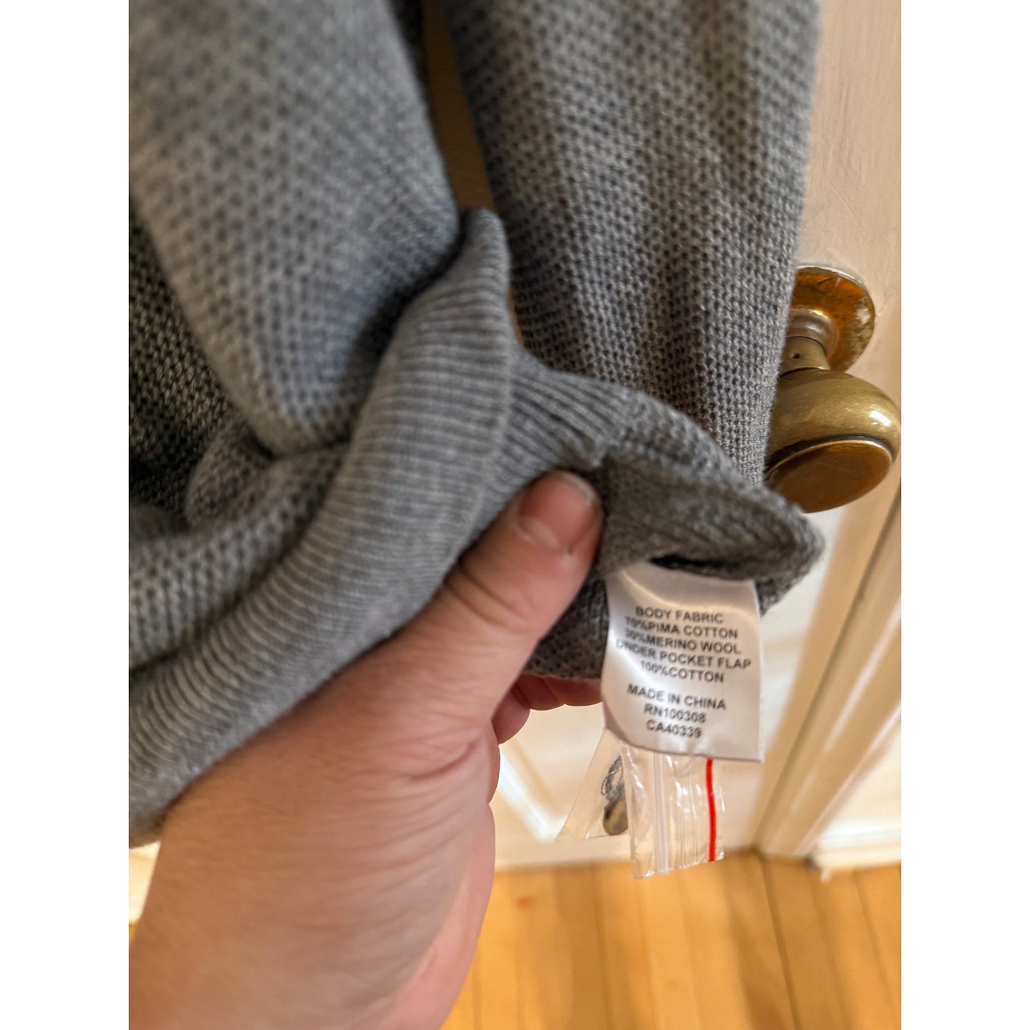 Peter Millar Gray Qtr Zip Pull-Over Size Large