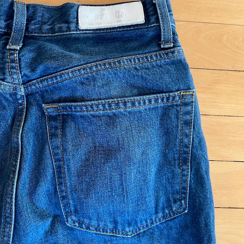 Re/done 70s ultra high rise wide leg jeans, size 27