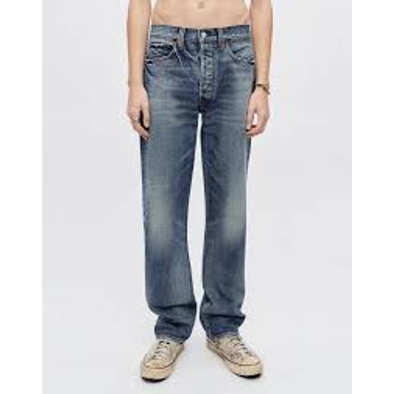 NWT RE/DONE Men's 1401 Straight Jeans - Mid Worn Light Blue 👖✨