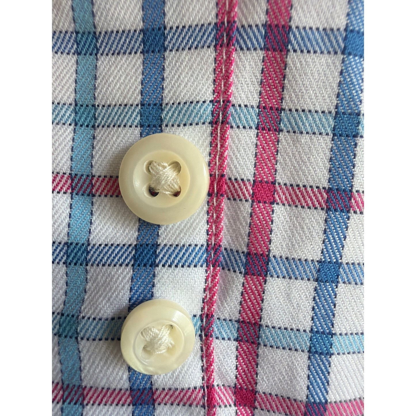 Peter Millar Shirt Mens XL Blue Pink White Geometric Pattern Casual Button Down