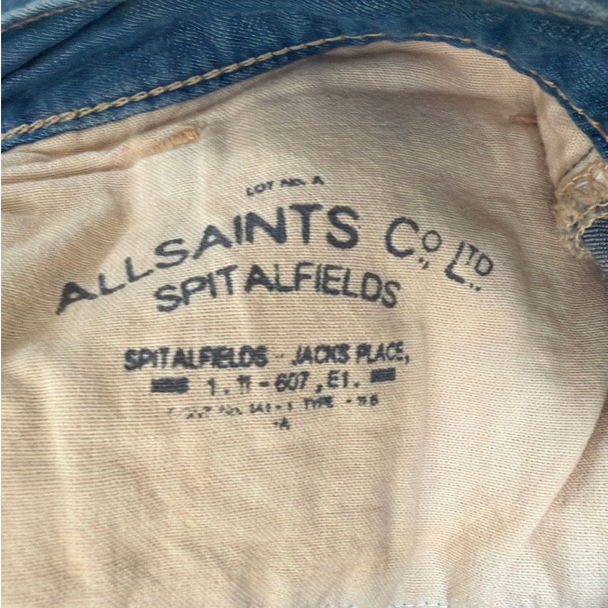 AllSaints Reeves Boyfriend Jeans Size 32 Spital fields Distressed Blue Denim EUC