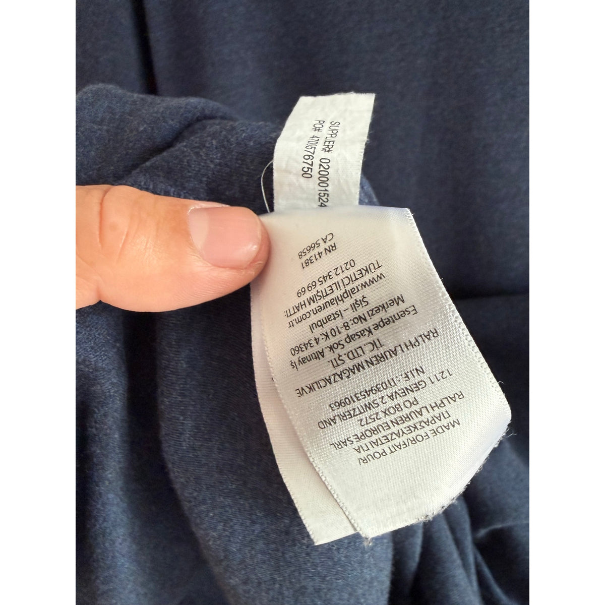 Polo Ralph Lauren Navy Polo Shirt Men Cloud Blue Pony Large