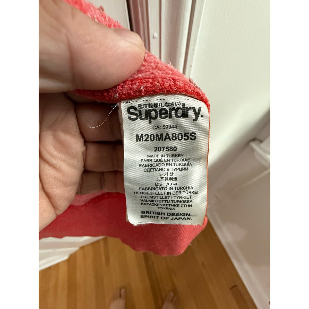 Superdry Classics Full Zip Hoodie Jacket Small Red JPN Fleece Relaxed