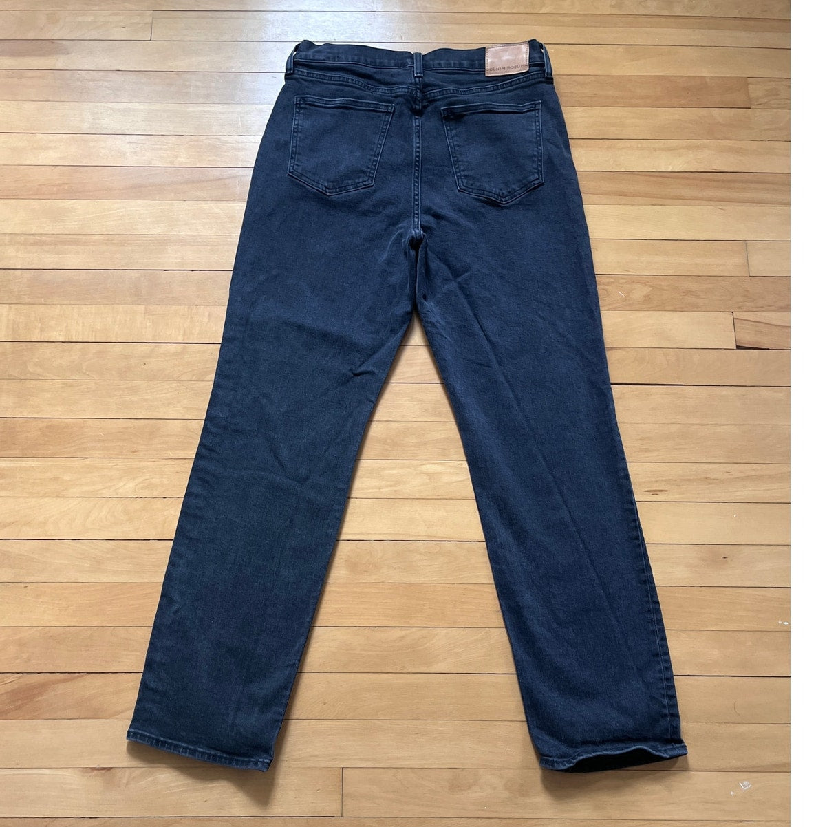Denim Forum The Arlo High Rise Straight Trouser Jeans 32 Black EUC