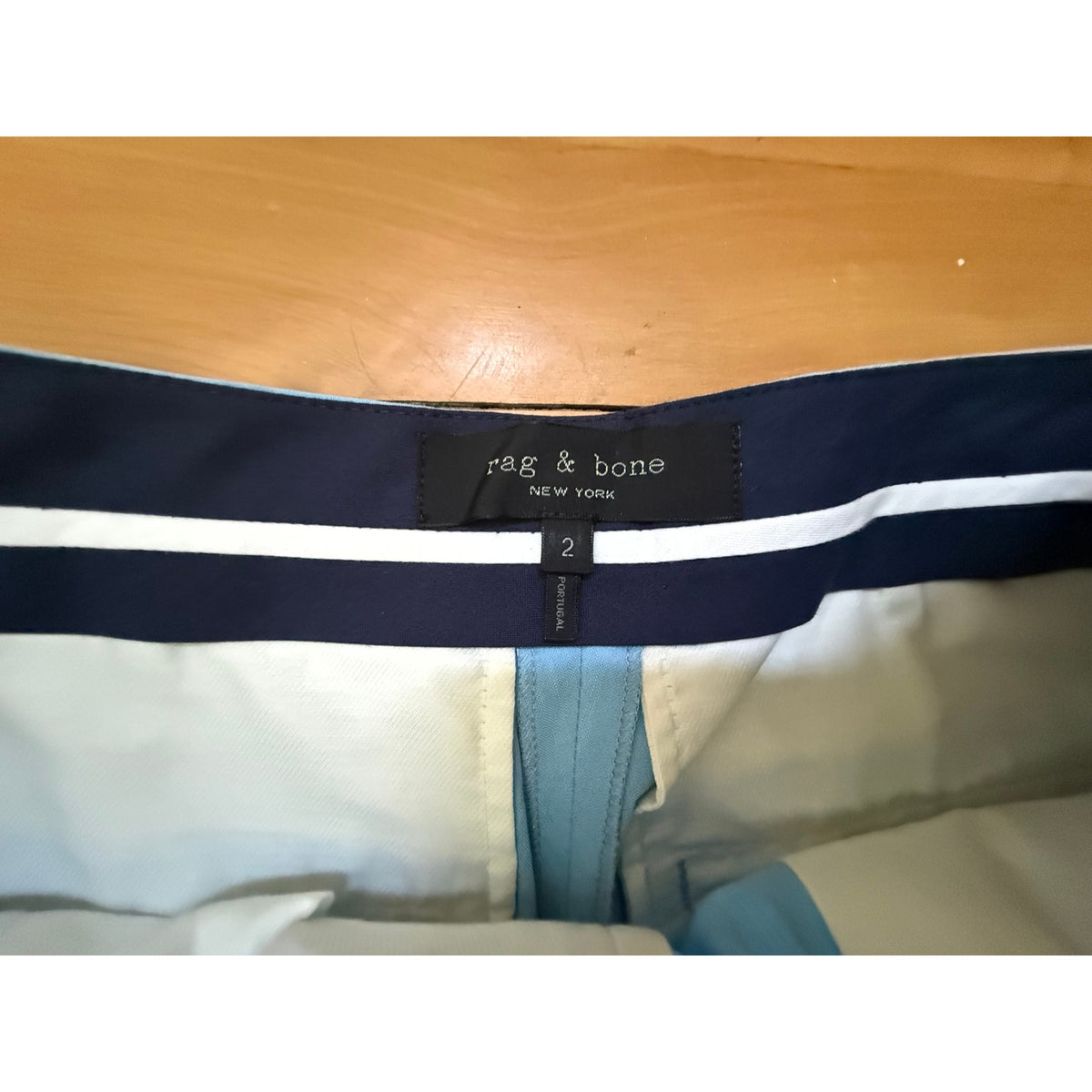 rag & bone Light Blue Linen Tapered Ankle Pants Size 2 EUC Designer