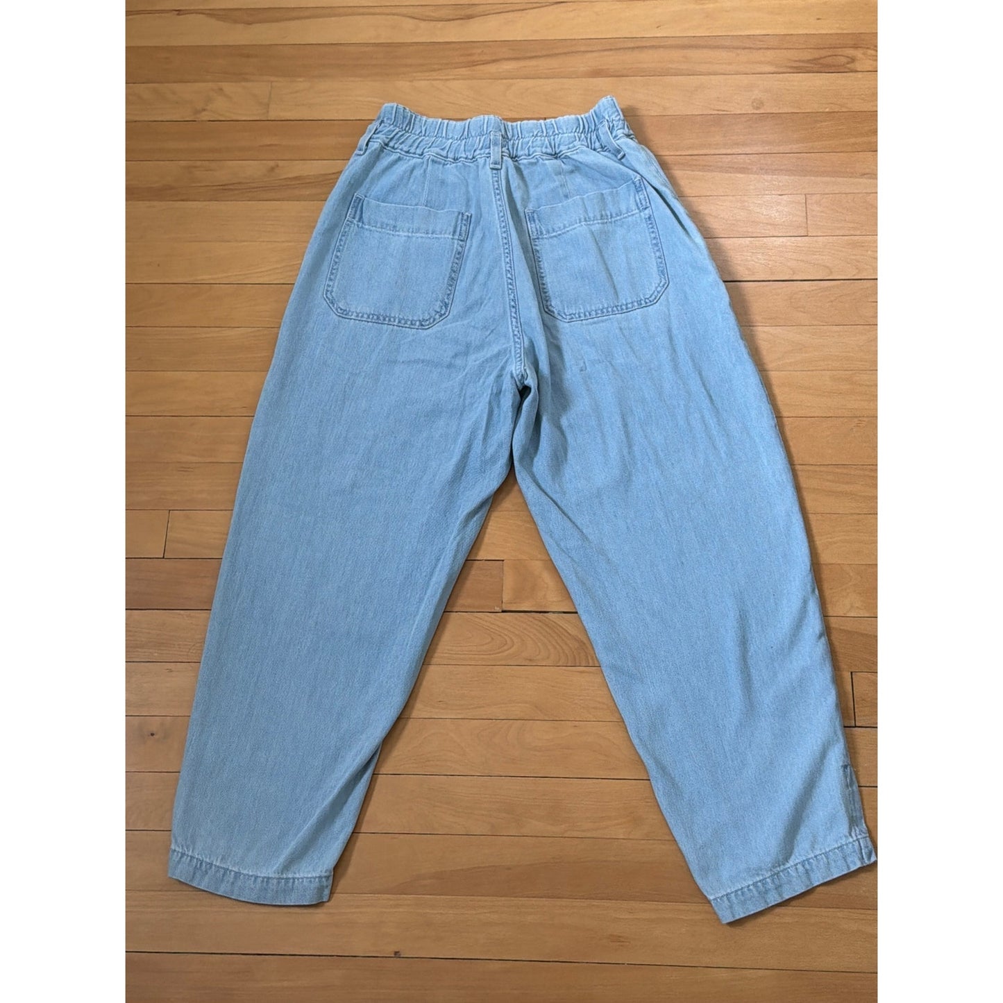 Adriano Goldschmied Size 28 Stretch Waist Light Wash Draped Barrel Leg Pants