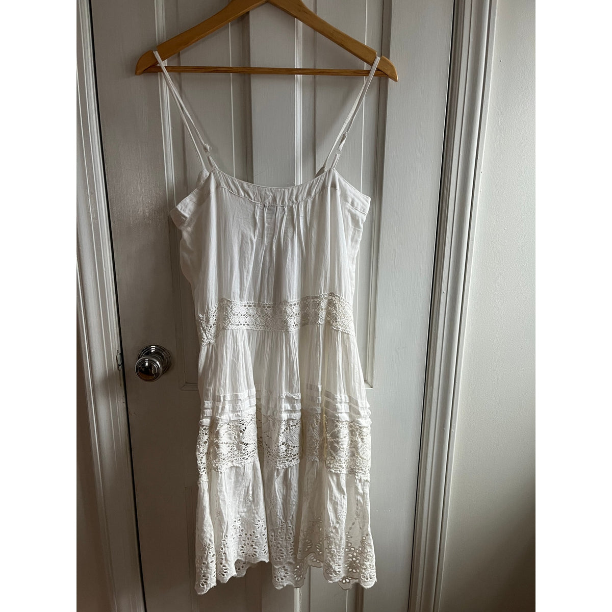 Antica Sartoria Giacomo Cinque Positano Italy Boho Lace Dress Ivory S/M