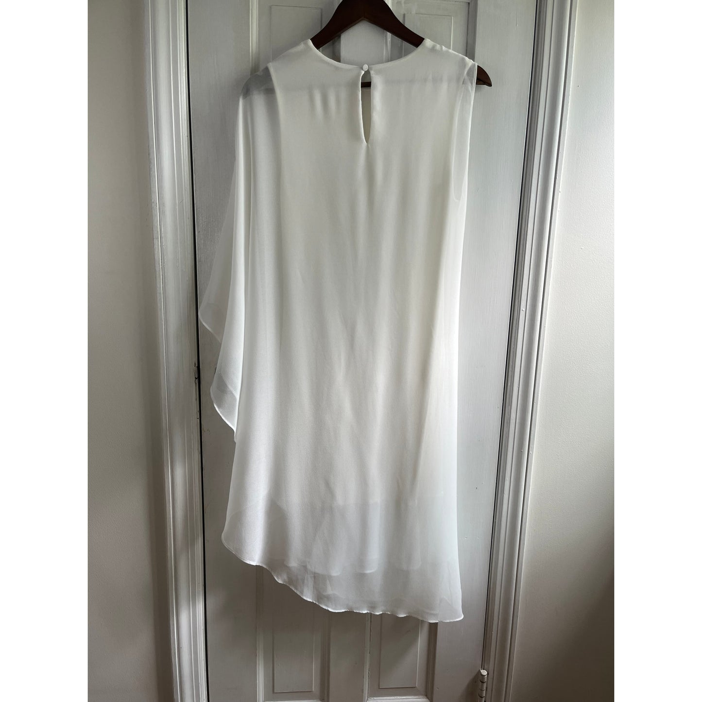 Kobi Halperin NWT Sheila One Sleeve Asymmetric Chiffon Dress Ivory XS