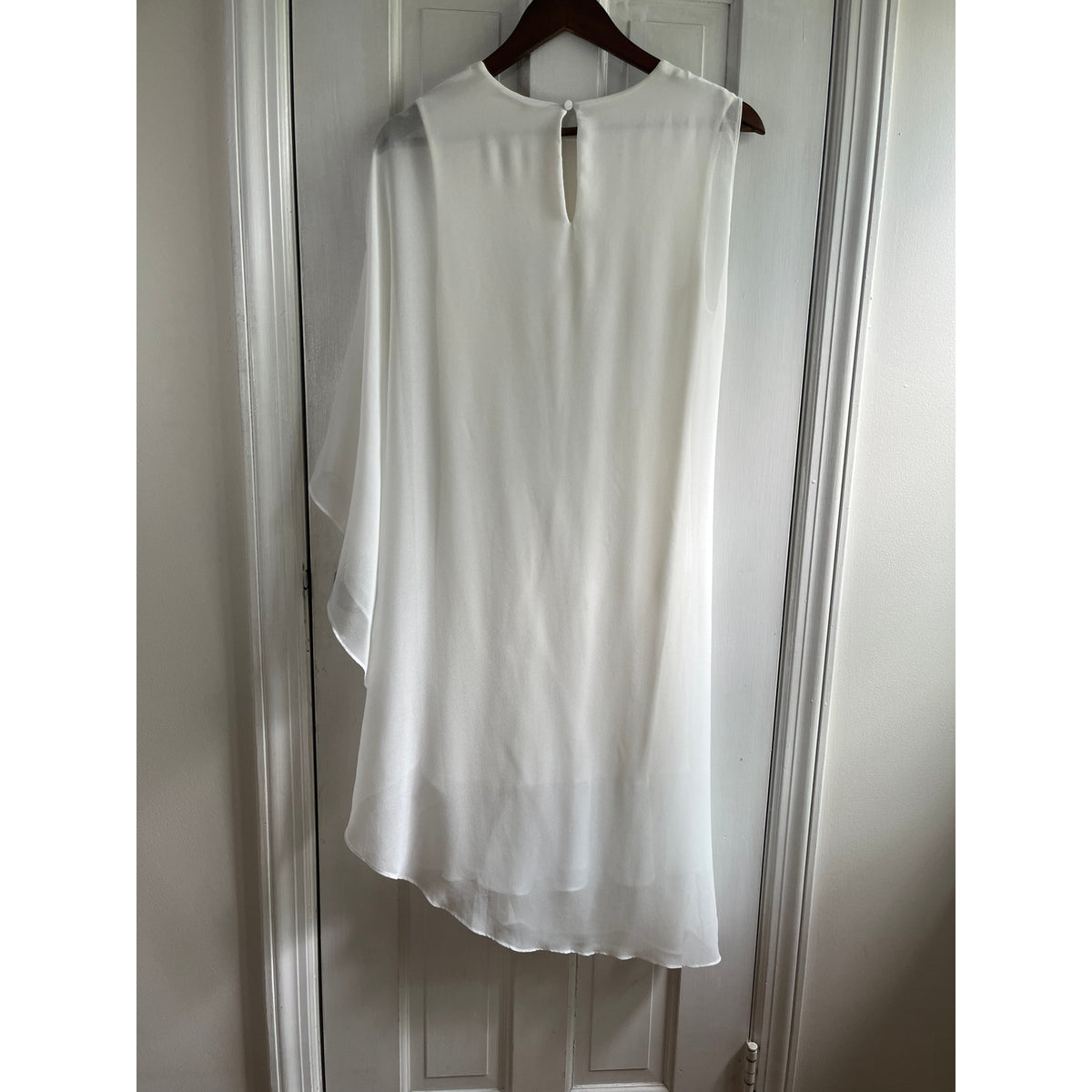 Kobi Halperin NWT Sheila One Sleeve Asymmetric Chiffon Dress Ivory XS