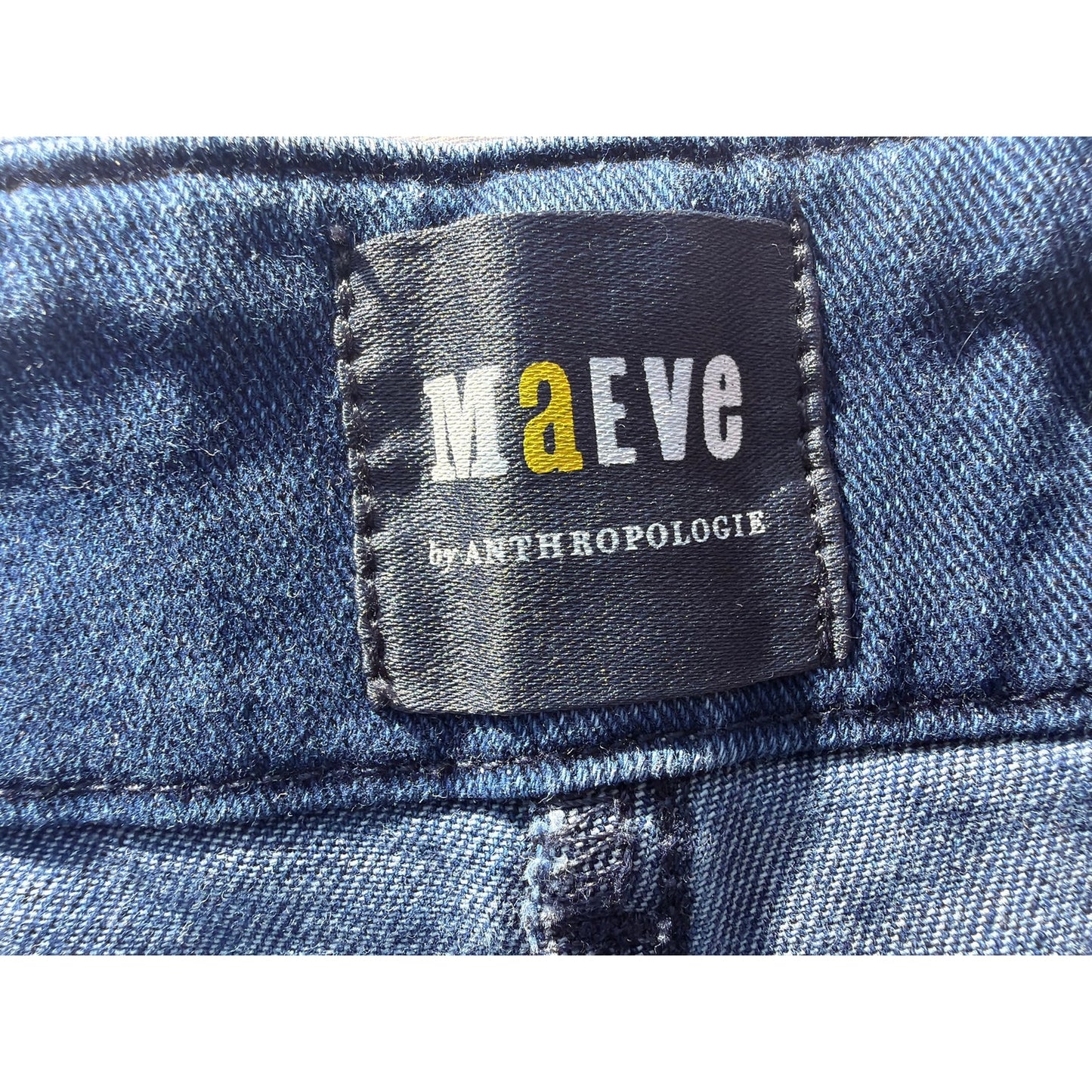 Anthropologie Maeve Dark Wash Wide-Leg Bootcut Jeans 32W EUC