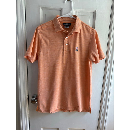 Psycho Bunny Men’s Size 3 Small Orange Classic Pique Embroidered Polo EUC