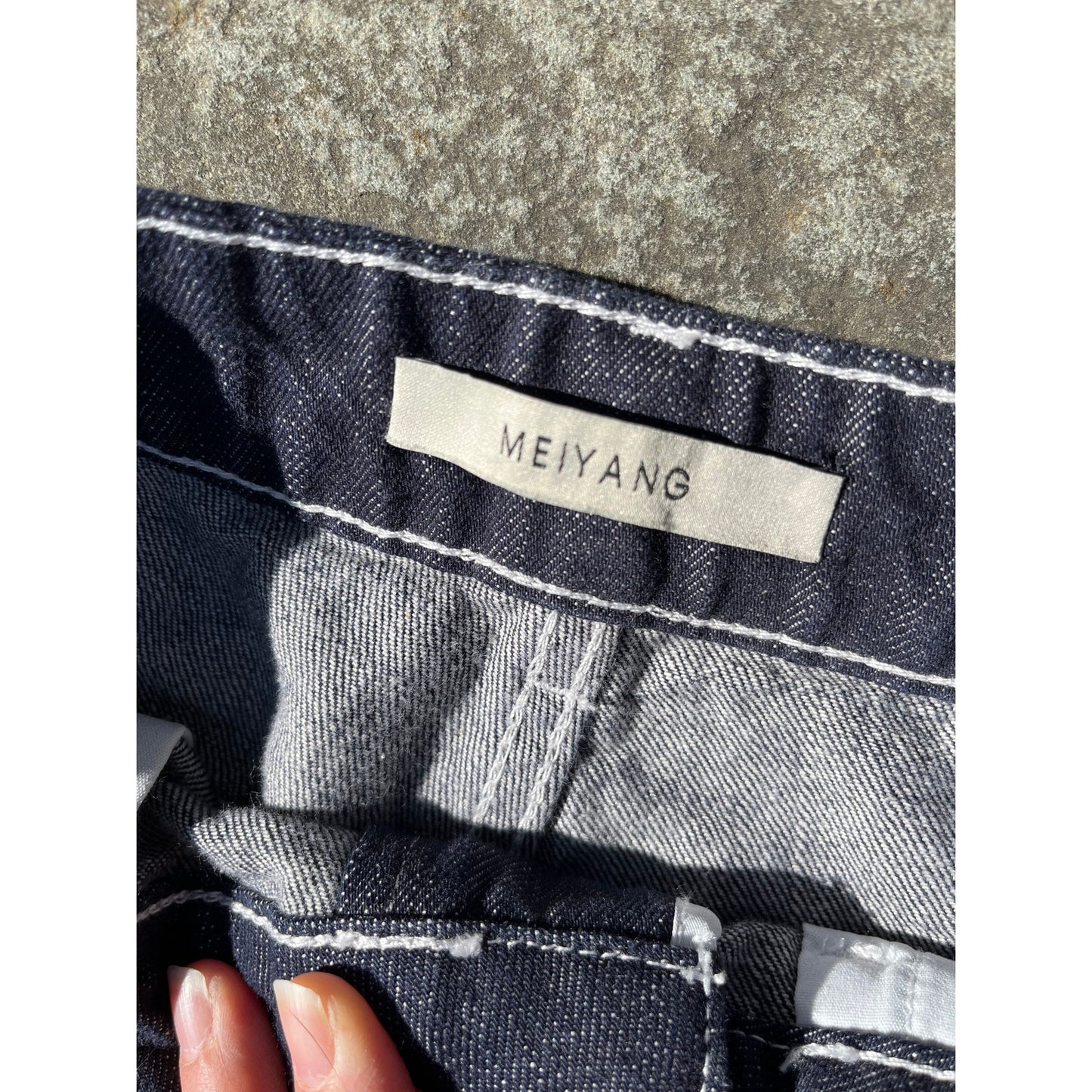 Meiyang Wide Leg Panelled Jeans 30 - Contrast Stitch Y2K Rare Streetwear Grail