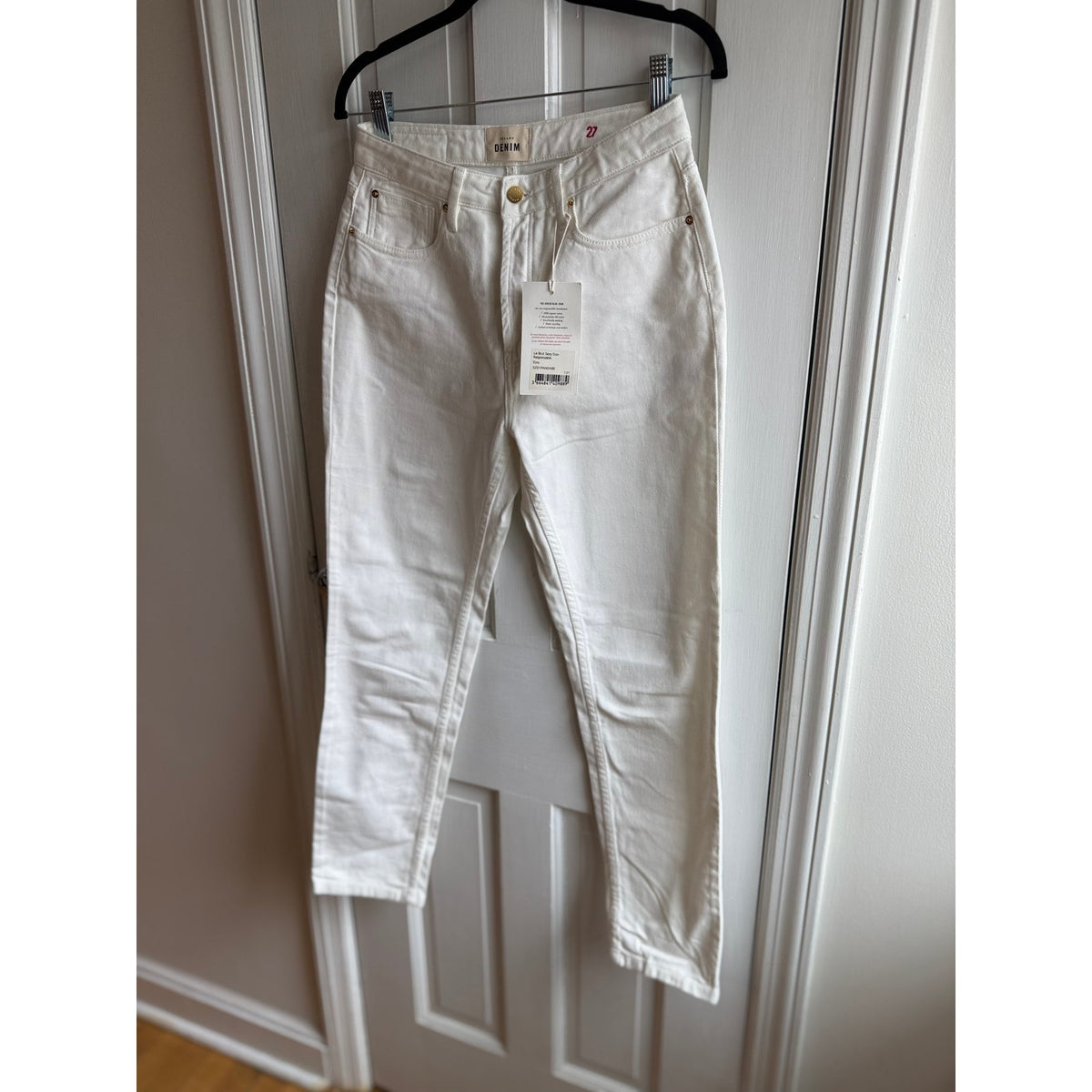 NWT Sezane Le Brut Sexy Ecru Jeans 27 - High Rise Straight Leg Denim