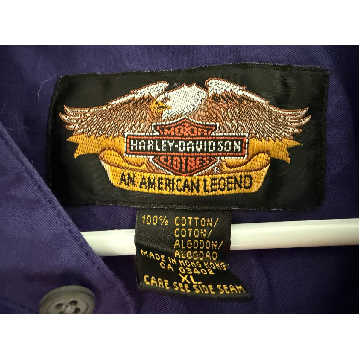 Harley-Davidson Motor Clothes Vintage Purple Short Sleeve Tech Shirt Men's XL