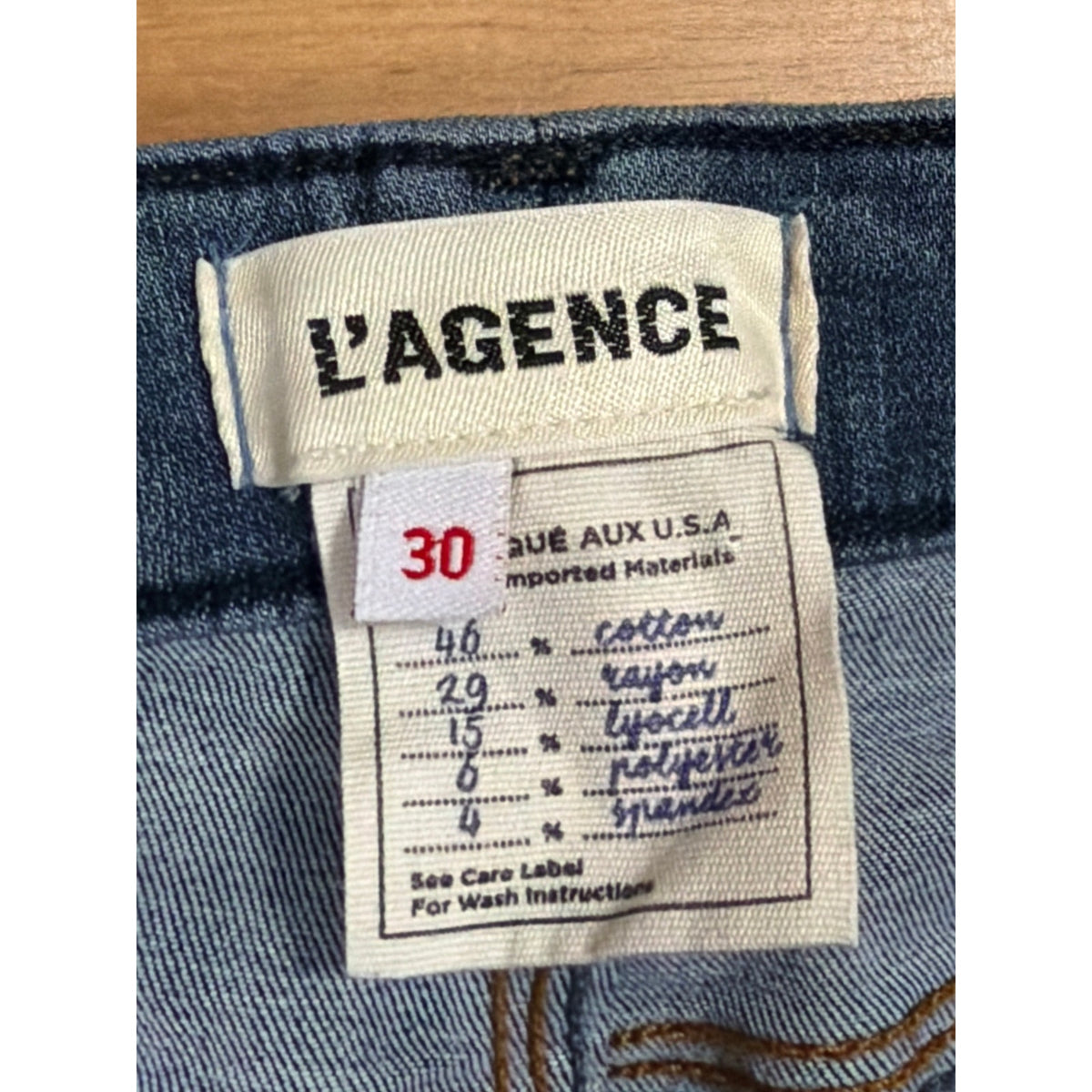 👖 L'Agence Sada High Rise Cropped Slim Jeans Summit Blue Wash Size 30