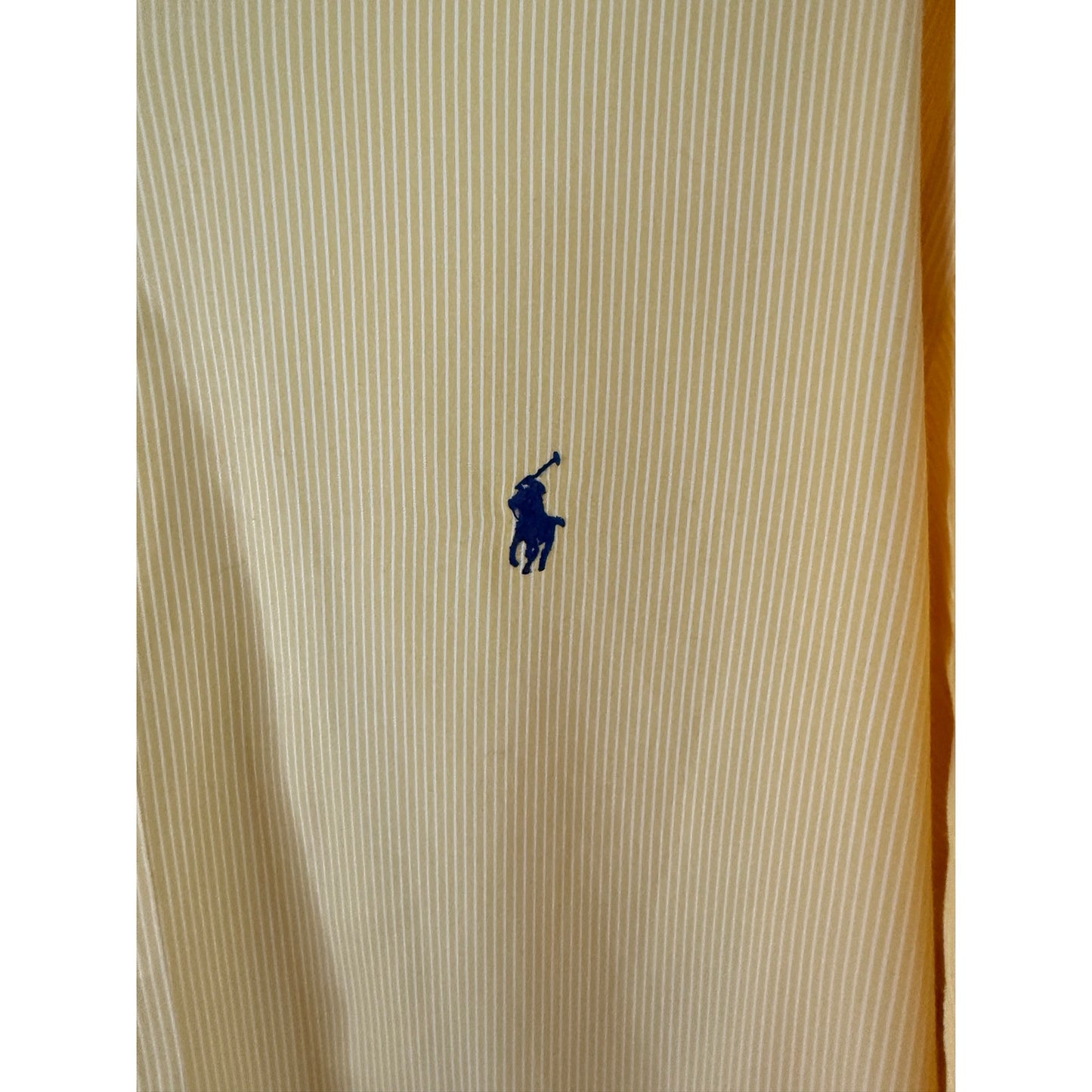 Vintage Polo Ralph Lauren Classic Fit XL Yellow White Striped Button Down Shirt EUC
