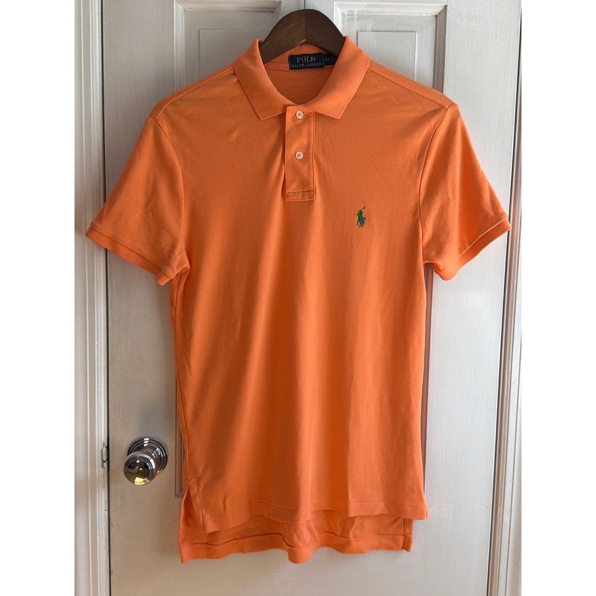 Polo Ralph Lauren Orange Polo Shirt Small Green Pony