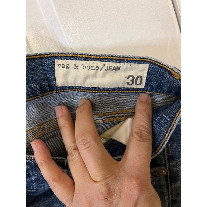 Rag and Bone Skinny Distressed Blue Jeans Size 30