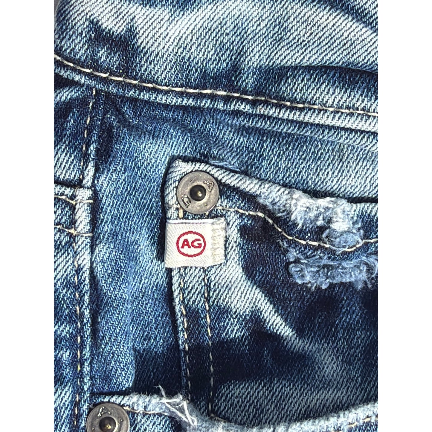 AG Jeans AG-ED Denim Farrah Boot Crop Size 26 Med Wash Distresed