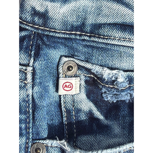 AG Jeans AG-ED Denim Farrah Boot Crop Size 26 Med Wash Distresed