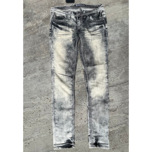 Vintage Pepe Jeans Ultra Low Rise Faded Grey Y2K McBling Acid Wash Jeans 28