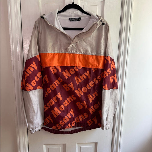 REBEL MINDS By Any Means Necessary Pullover Windbreaker Jacket Men's Size Medium
