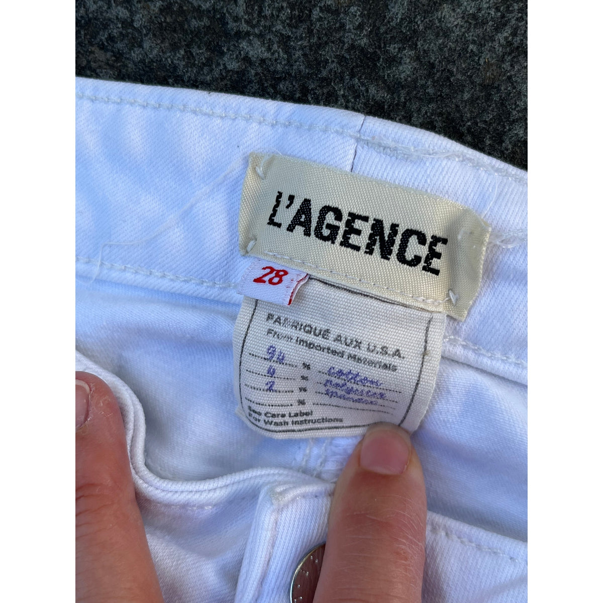 L'Agence Margot High Rise Skinny Jeans Blanc White Size 28 Super Stretch