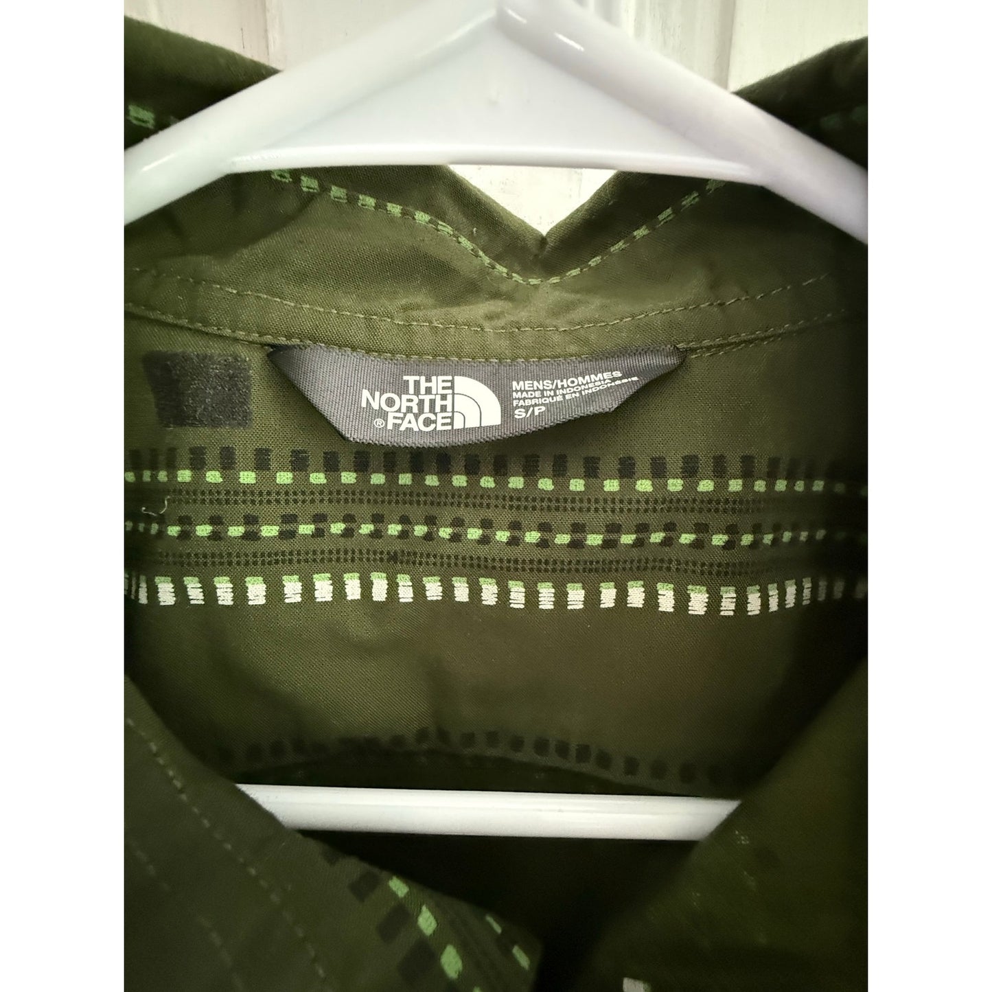 The North Face Men Small Green Western Pearl Snap Button Down Shirt EUC Outdoor