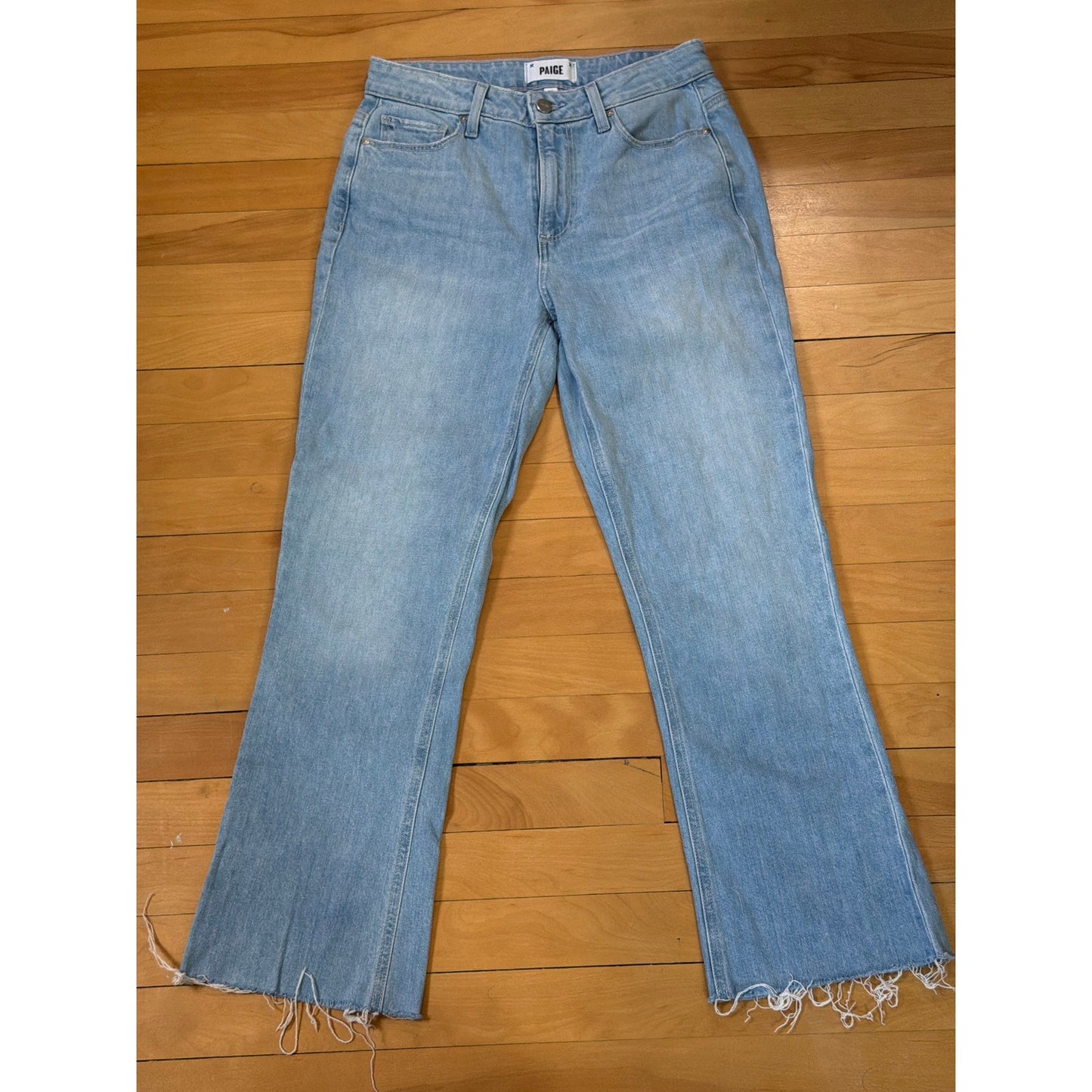 Paige Size 27 Light Wash Collette Cropped Flare Jean