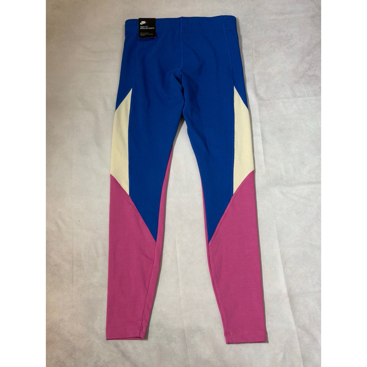 Nike One  Colorblock Tight Fit Leggings Blue Pink Cream XS NWT