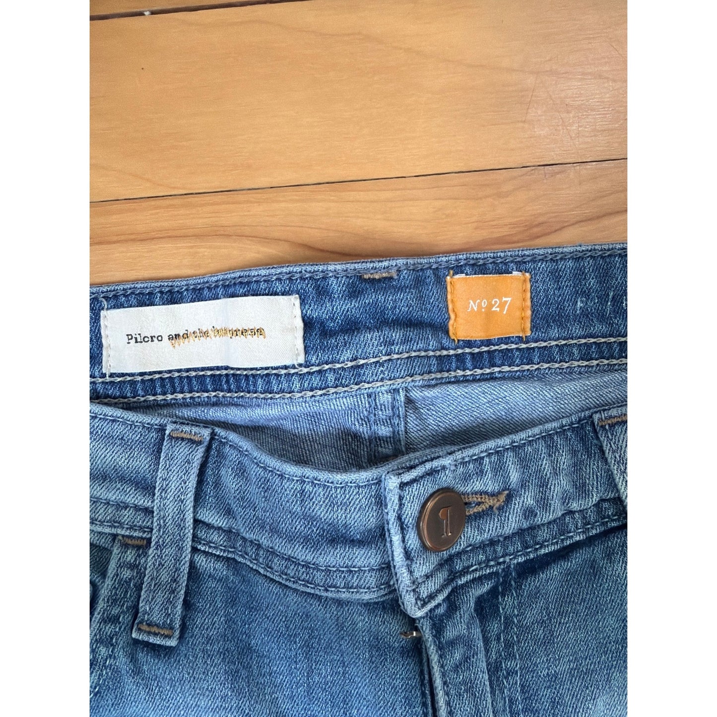 Pilcro & the Letterpress "Hyphen" Mid Rise Distressed Jean Shorts - Size 27 (Made in USA)