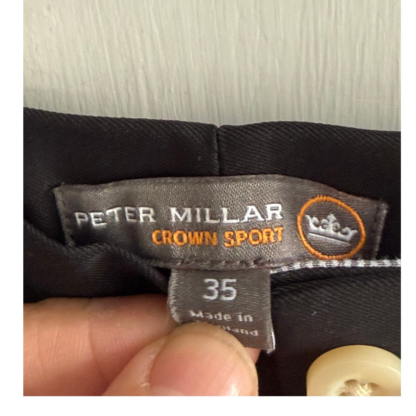Peter Millar Salem Performance Shorts Men's 35 Black Crown Sport Golf Chino EUC