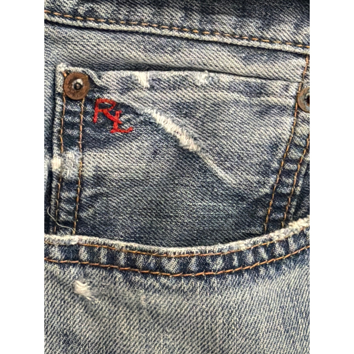 Vintage Polo Ralph Lauren Size 38 x 30  Blue Wide Leg Mens Jeans
