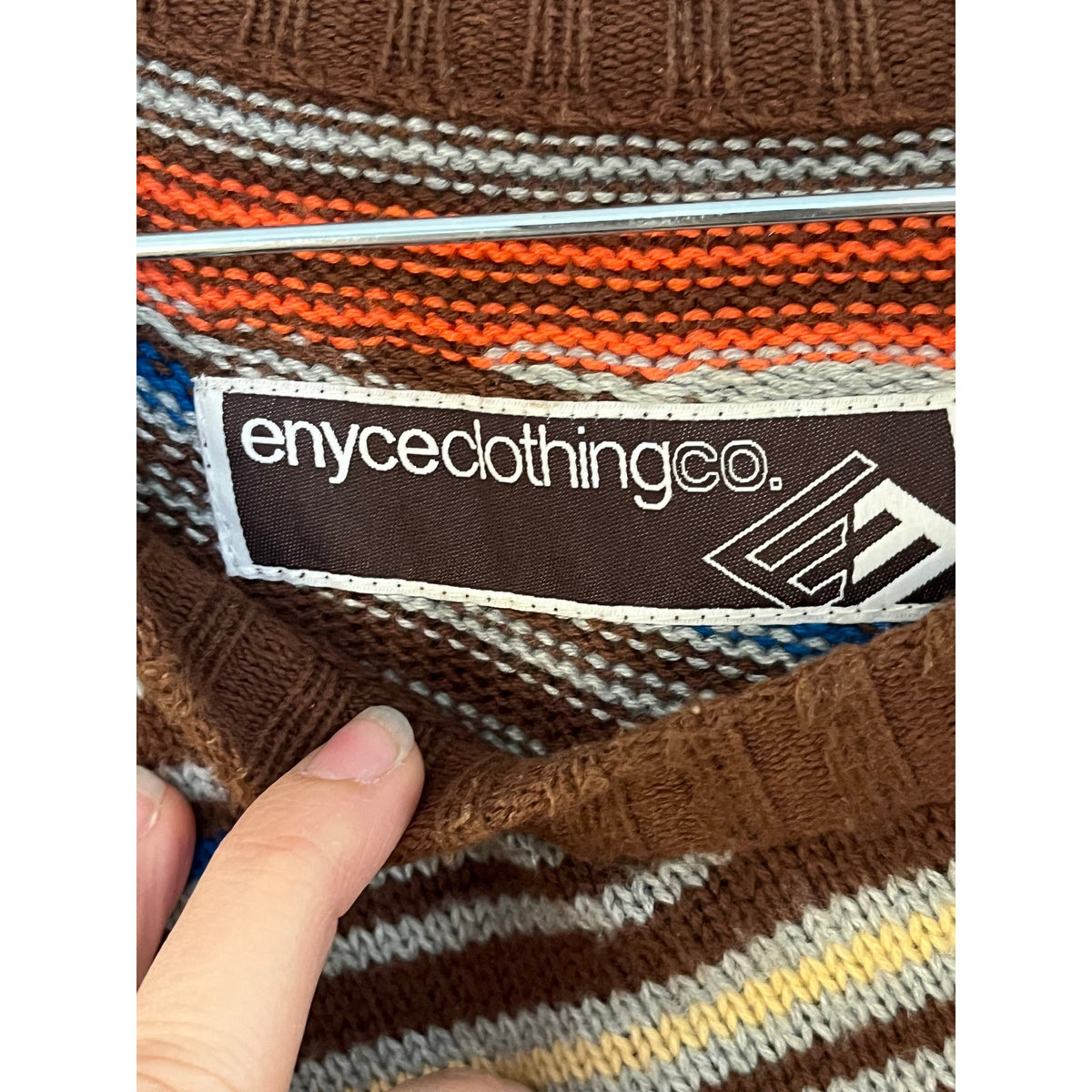 🔥 RARE Vintage Enyce Knit Sweater Striped Y2K 90s Streetwear Hip Hop Retro 3XL
