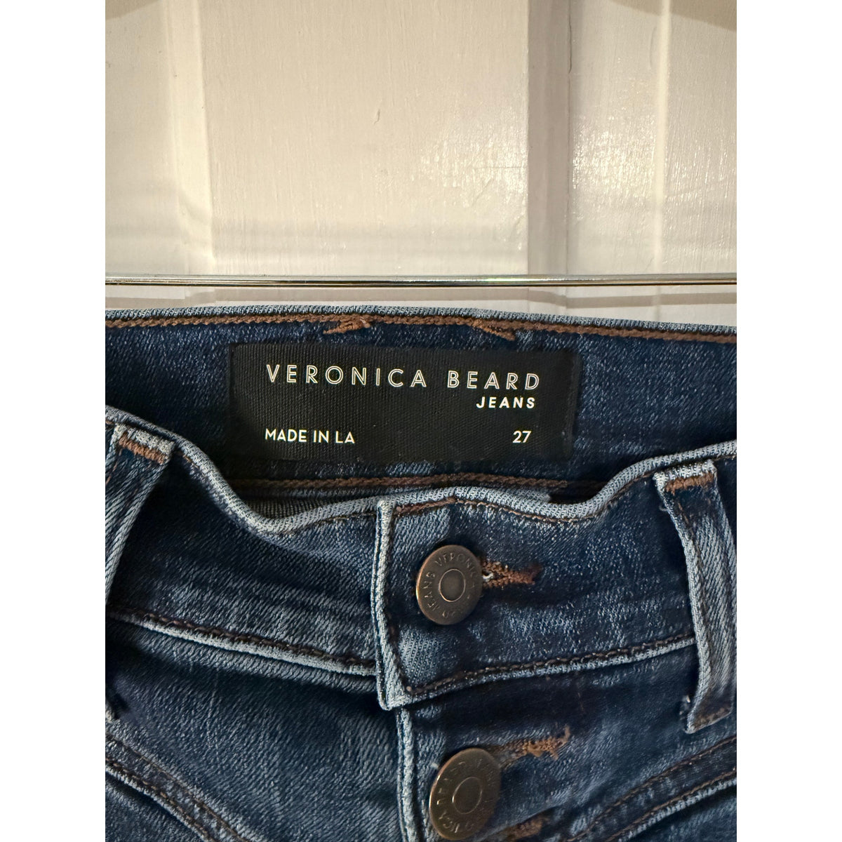 Veronica Beard Ryleigh Slim Straight High Rise Button Up Jeans Sz 27