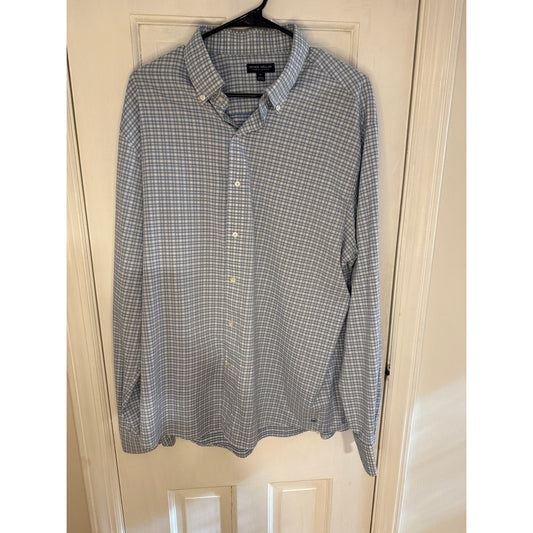 Peter Millar Men's Blue/White Pattern Button Down - XL