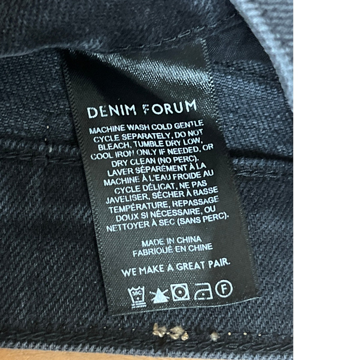 Denim Forum The Arlo High Rise Straight Trouser Jeans 32 Black EUC