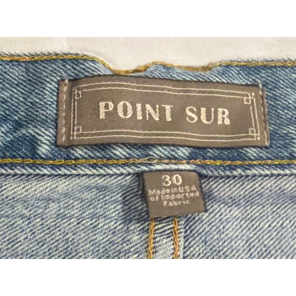 Point Sur Light Wash High Rise Slim Fit Ripped Hem Jeans Size 30